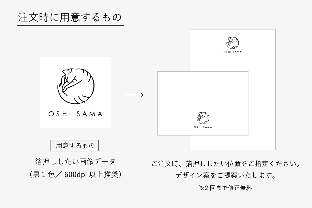 箔押しオリジナルレターセット 黒 / レターセット / レターセット