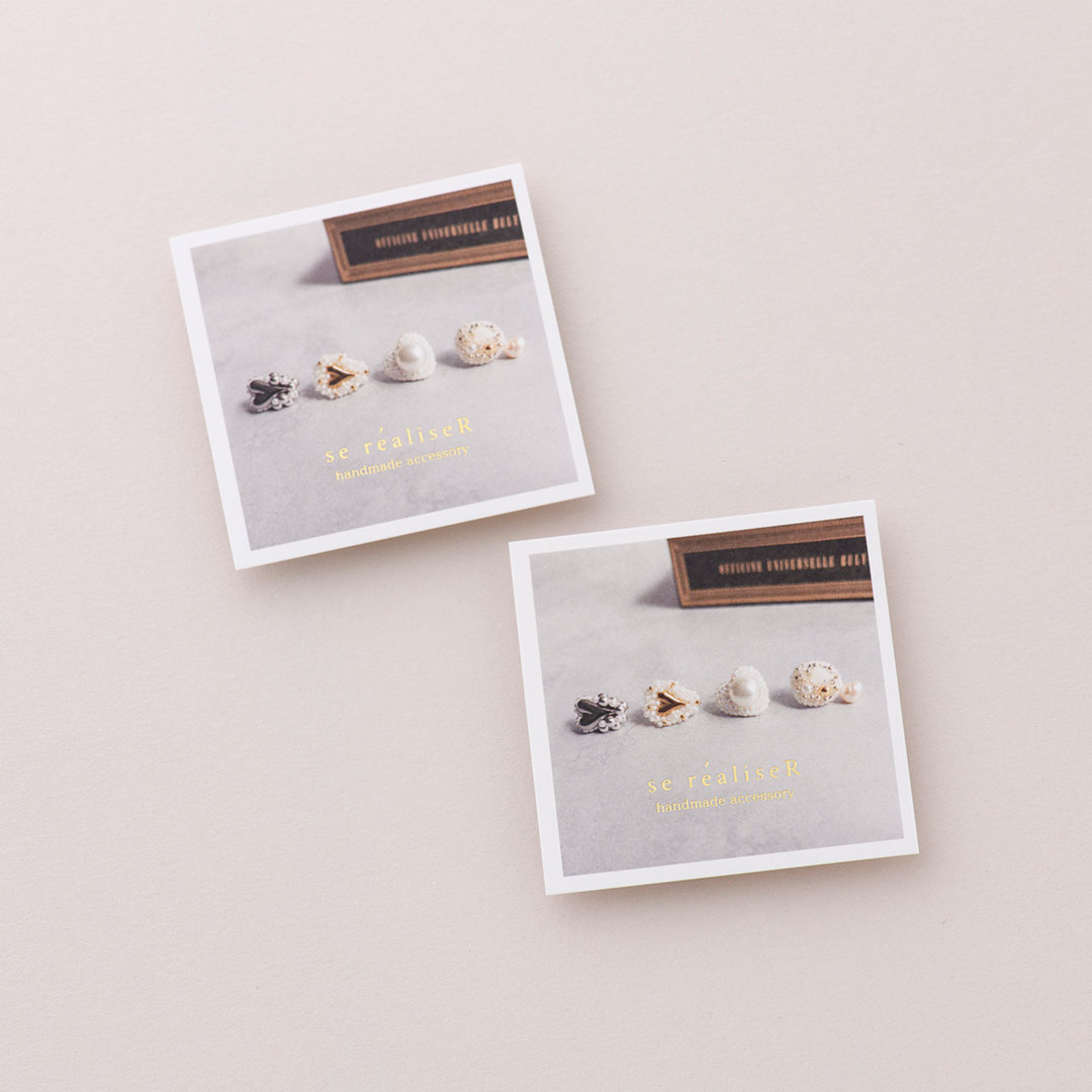 ハンドメイド作家のショップカードを箔押しで作成しました