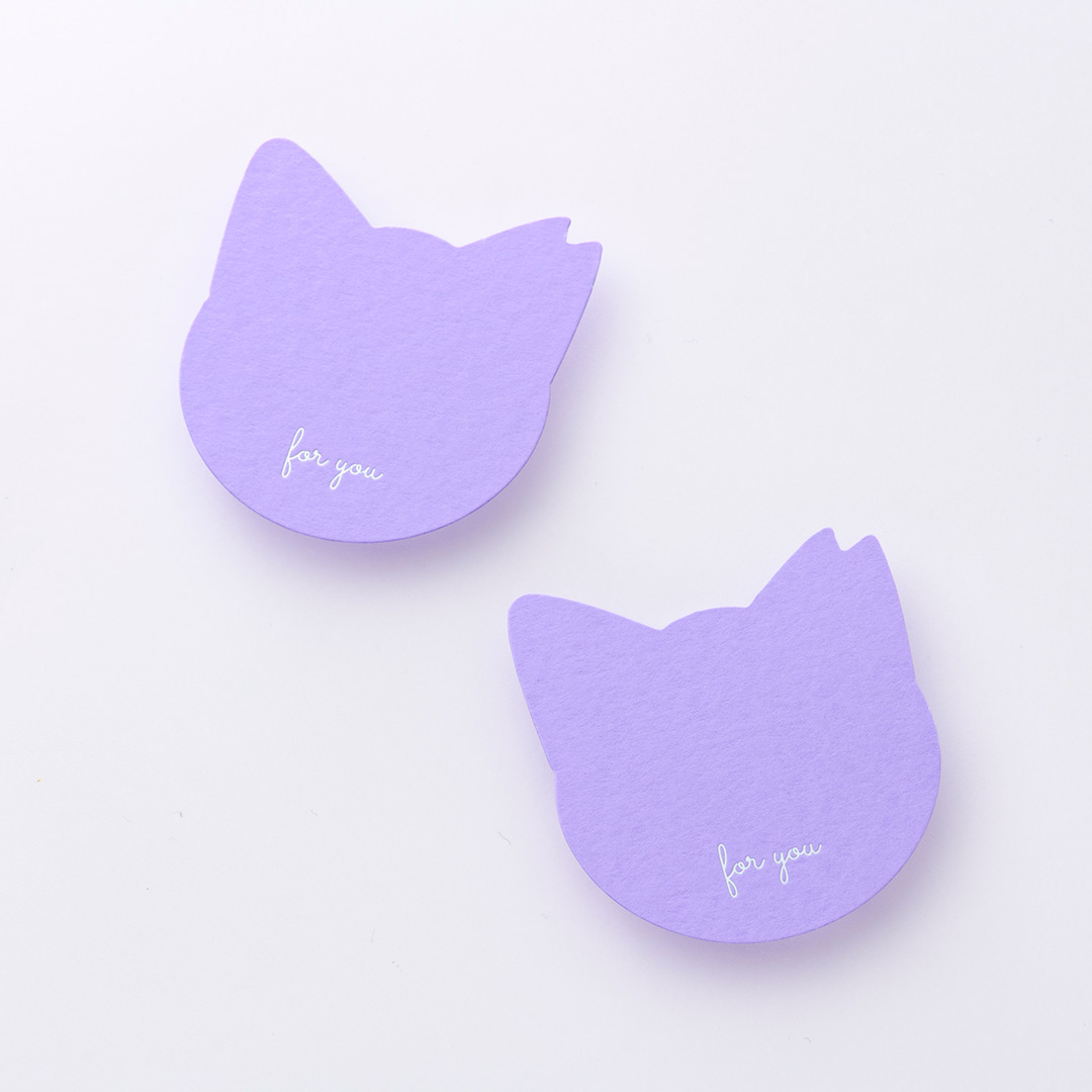 オリジナル猫型のアクセサリー台紙