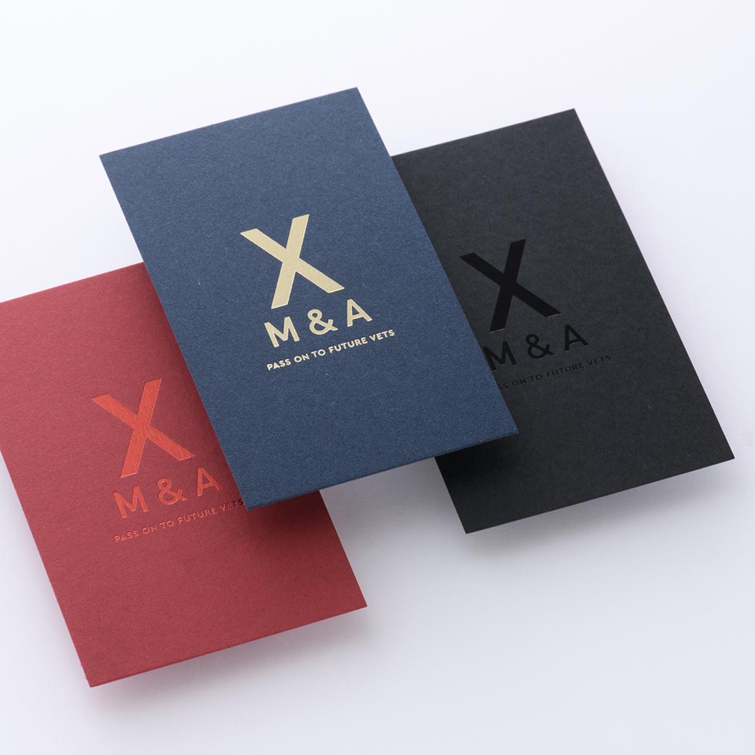 名刺3種　白インク印刷＋箔押し