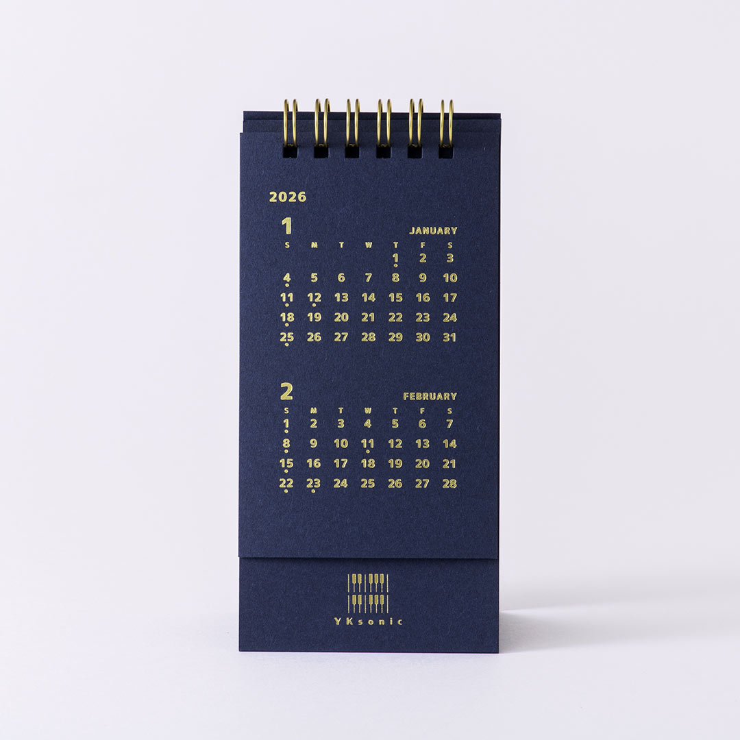 カレンダー│ネイビー<br>つや消し金箔111×ゴールドリング