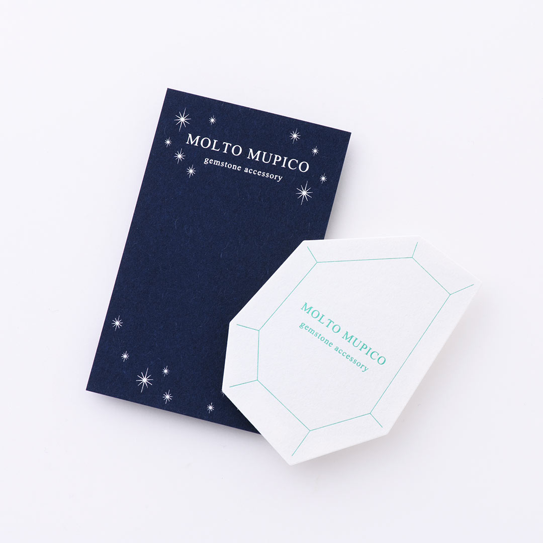 紙│ディープマット インディゴ<br>箔│ホログラム箔レインボー