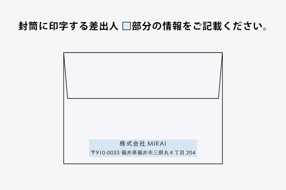 差出人住所について